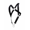 MOB Eroticwear Harnais élastique et Cockring Crossback Dngeon Noir